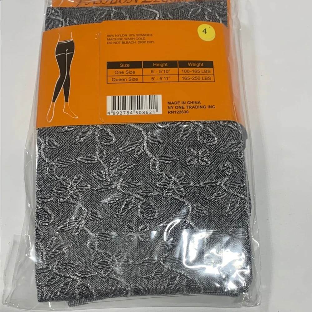Grey Fashion Leggings/ Tights LADONA‎ - 80’s Leggings with Pattern 6135-4 Grey